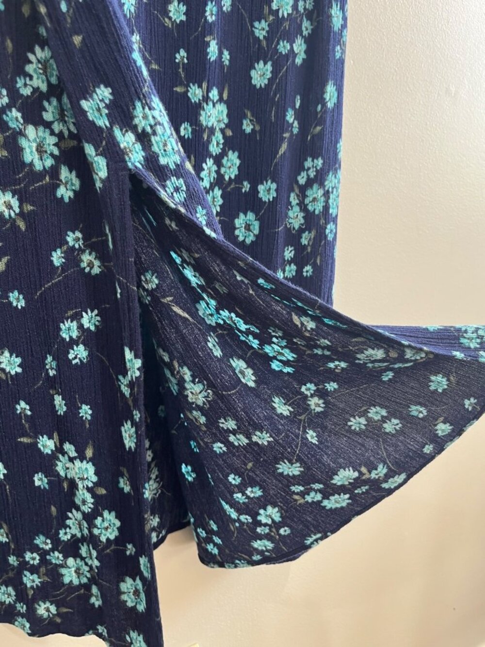 Vtg 90s R&K Original Sleeveless Midi Dress Womens L Navy Floral Ditsy Cottage - Picture 6 of 6